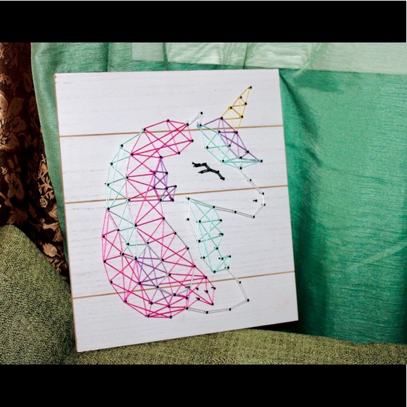 Unicorn string art wooden wall plaque NWT - Picture 12 of 16
